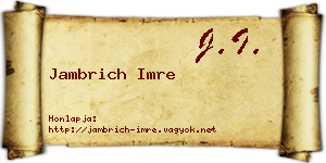 Jambrich Imre névjegykártya