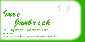 imre jambrich business card